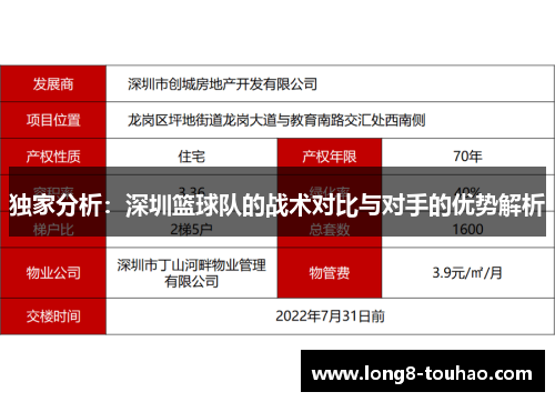 独家分析：深圳篮球队的战术对比与对手的优势解析